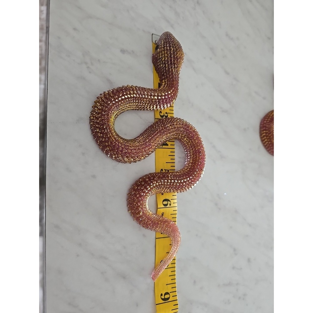 Handmade Resin Snakes Decoration Gift  Pink Gold 2 Snakes. 606 - Picture 9 of 10